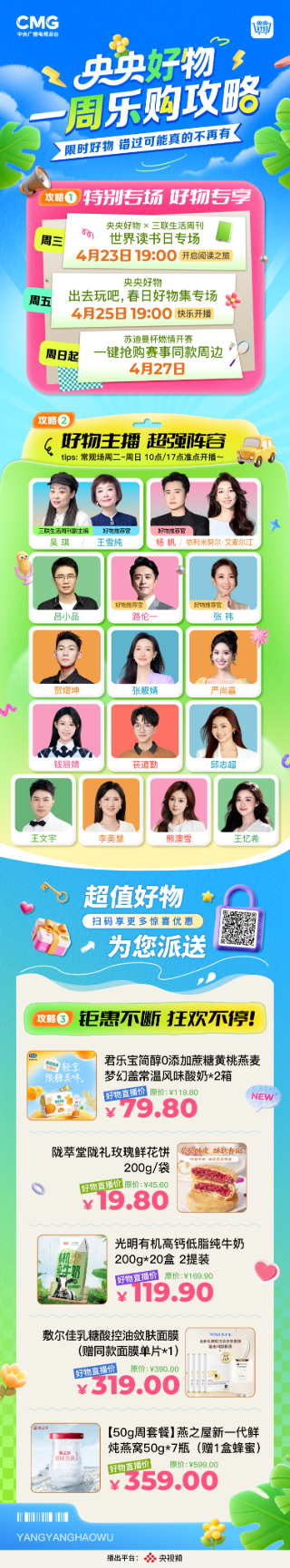 《央央好物》一周乐购攻略长图设计